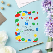 Niedliche Bunte Ziegel Gebäude Blocks Kindergeburt Acryleinladungen (In Situ (Hochzeit))