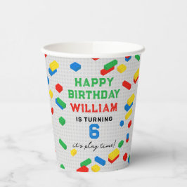 Niedliche Bunte Ziegel Gebäude Blocks Kindergeburt Pappbecher