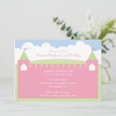 Niedliche Burg Geburtstagsfeier Einladung (Stehend Vorderseite)