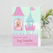 Niedliche Burg Jede Prinzessin braucht eine Märche Einladung (Stehend Vorderseite)