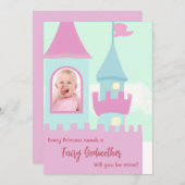 Niedliche Burg Jede Prinzessin braucht eine Märche Einladung (Vorne/Hinten)