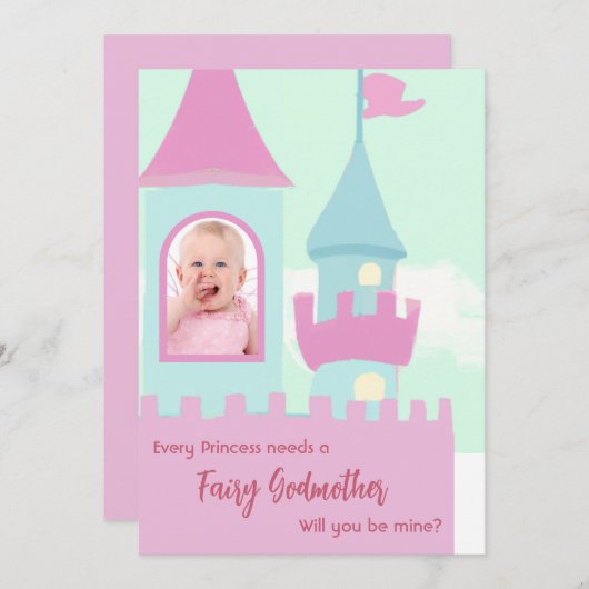 Niedliche Burg Jede Prinzessin braucht eine Märche Einladung (Vorne/Hinten)