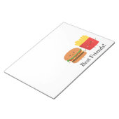 Niedliche Burger und Freunde, die besten Freunde Notizblock (angewinkelt)