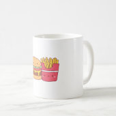 Niedliche Burger und Fries Perfect Pair Kaffeetasse (VorderseiteRechts)