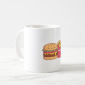 Niedliche Burger und Fries Perfect Pair Kaffeetasse (Vorderseite Links)