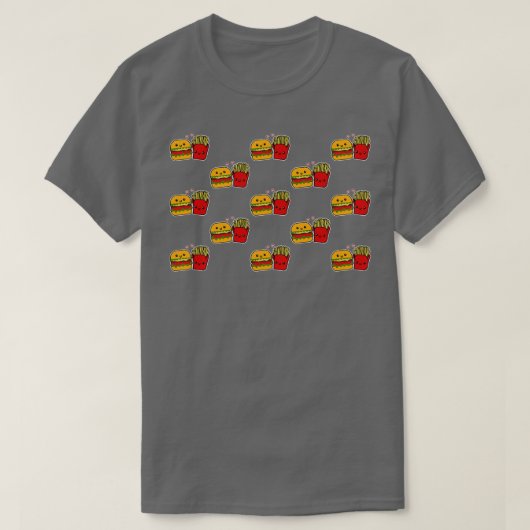 Niedliche Burger und Fries T-Shirt (Design vorne)