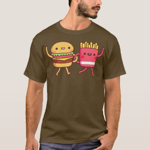 Niedliche Burger und Friesen, die die Waffensäcke  T-Shirt