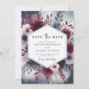 Niedliche Burgundy-Hochzeit Save The Date