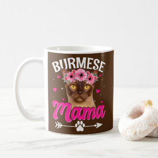 Niedliche burmesische Mama Cat Mama Mommy Mother D Kaffeetasse