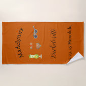 Niedliche Burnt Orange Wedding Party Gefallen Bade Strandtuch (Vorderseite)