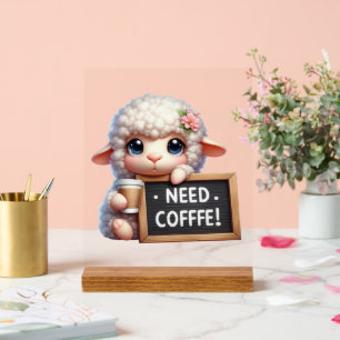 Niedliche Büros brauchen Kaffeeschaf Acrylschild