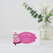 NIEDLICHE BUSINESS KARTE Süßkuchen Bäckerei rosa r (Stehend Vorderseite)