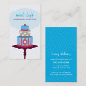 NIEDLICHE BUSINESS KARTE Süßkuchengebäck Aqua Blue (Vorne/Hinten)