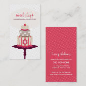 NIEDLICHE BUSINESS KARTE Süßkuchengebäck Rotes Gol (Vorne/Hinten)