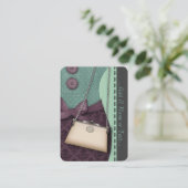 Niedliche Butike-Retro Ausstattung und Handtasche Visitenkarte (Stehend Vorderseite)