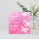 Niedliche Butterflies Bridal Dusche Einladungen (Stehend Vorderseite)