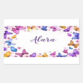 Niedliche Butterfly-Aufkleber Rechteckiger Aufkleber