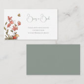 Niedliche Butterfly-Baby-Dusche bringt ein Buch Begleitkarte (Vorne/Hinten)