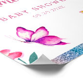Niedliche Butterfly Baby Dusche Willkommen Poster (Ecke)