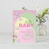 Niedliche Butterfly-Babydusche Einladung (Stehend Vorderseite)