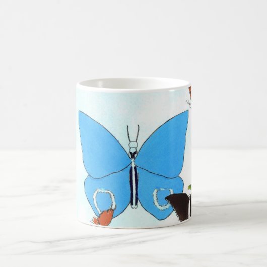 Niedliche Butterfly-Collage & Wildblume-Tasse Kaffeetasse (Mittel)