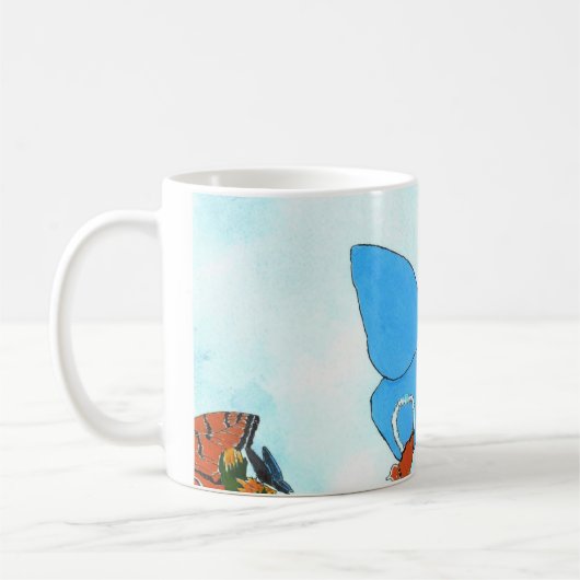 Niedliche Butterfly-Collage & Wildblume-Tasse Kaffeetasse (Links)