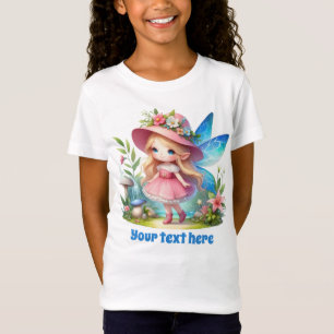 Niedliche Butterfly-Fantasie-Einhornmädchen T-Shirt