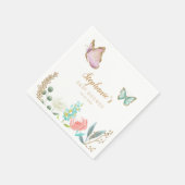 Niedliche Butterfly Garden Babydusche Serviette (Ecke)
