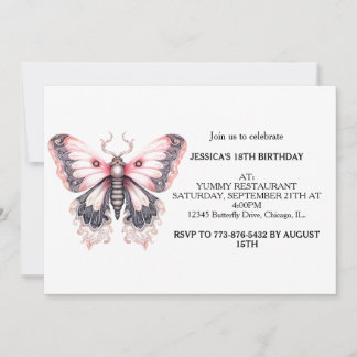 Niedliche Butterfly Geburtstagsparty Einladung
