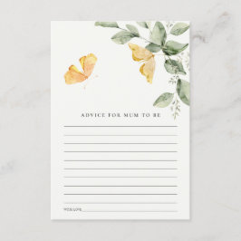 Niedliche Butterfly-Ratschläge für Mama Baby Dusch Begleitkarte