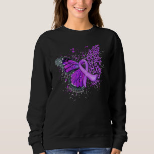 Niedliche Butterfly-Ribbon Lila Alzheimer-Aw verbr Sweatshirt