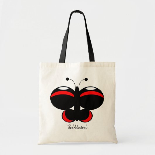 Niedliche Butterfly Tote Bag - Roter Admiral Tragetasche (Vorne)
