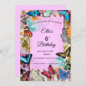 Niedliche Butterfly zum Geburtstag Einladung (Vorne/Hinten)