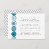 Niedliche Button Babyduschkarte Begleitkarte (Vorne/Hinten)