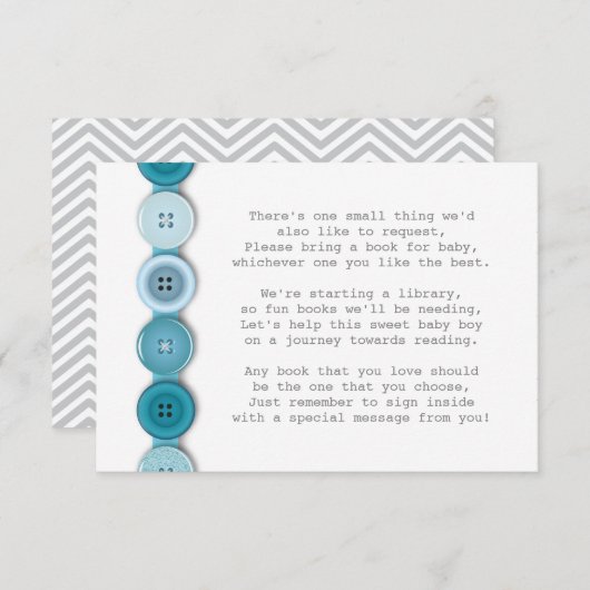 Niedliche Button Babyduschkarte Begleitkarte (Vorne/Hinten)