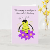 Niedliche Buzzing Bee Geburtstag Karte (Gelbe Blume)
