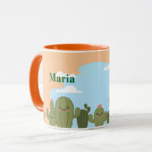 Niedliche Cacti Blue Sky Tasse (Vorderseite Links)