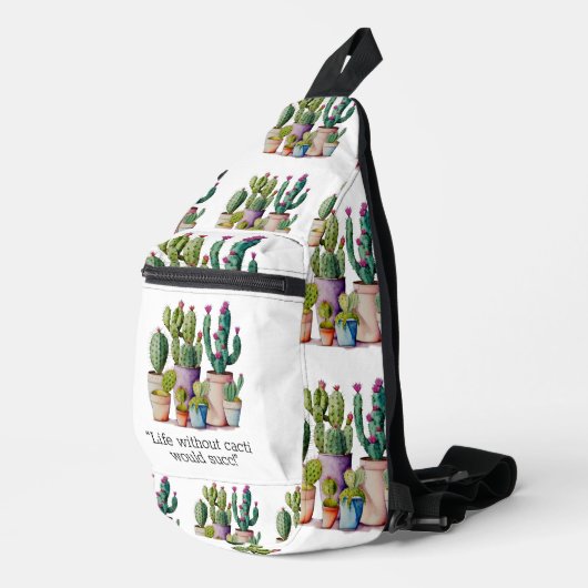 Niedliche Cacti cactus succulents in Töpfen Crossbody Bag (Rechte Ecke)