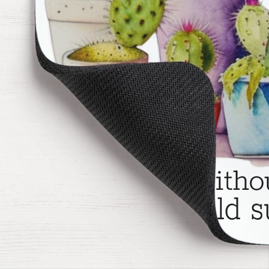 Niedliche Cacti cactus succulents in Töpfen Mousepad (Ecke)