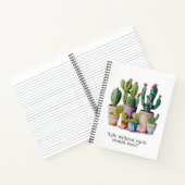 Niedliche Cacti cactus succulents in Töpfen Notizblock (Innenseite)