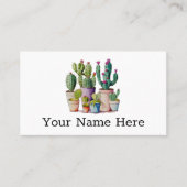 Niedliche Cacti cactus succulents in Töpfen Visitenkarte (Vorderseite)