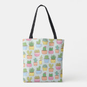Niedliche Cacti Succulents Pflanze Doodles Muster Tasche (Rückseite)