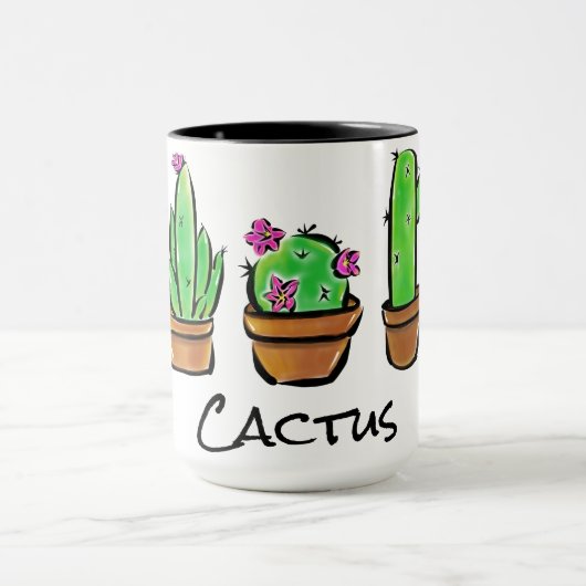 Niedliche Cactus cacti succulents wüste Blume Tasse (Zentrum)
