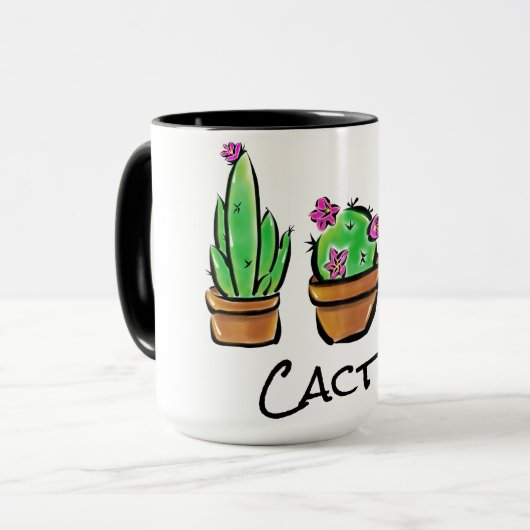 Niedliche Cactus cacti succulents wüste Blume Tasse (Vorderseite Links)
