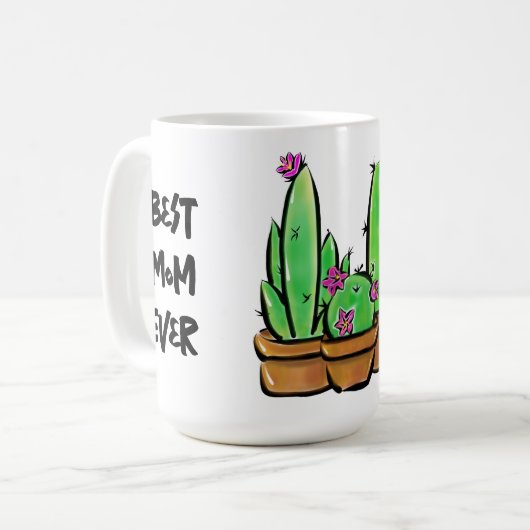 Niedliche Cactus cacti succules beste Mutter aller Kaffeetasse (Vorderseite Links)