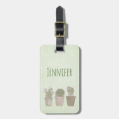 Niedliche Cactus Girls mit Schmuck Gepäckanhänger (Vorderseite vertikal)