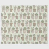 Niedliche Cactus Girls mit Schmuck Geschenkpapier (Flach)