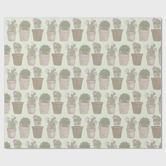 Niedliche Cactus Girls mit Schmuck Geschenkpapier (Flach)