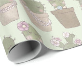 Niedliche Cactus Girls mit Schmuck Geschenkpapier (Rolleneckpunkt)