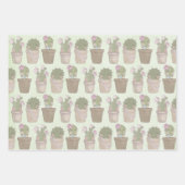 Niedliche Cactus Girls mit Schmuck Geschenkpapier Set (Vorderseite)